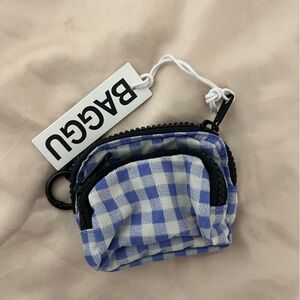 Baggu Blue Checkered Mini Pouch